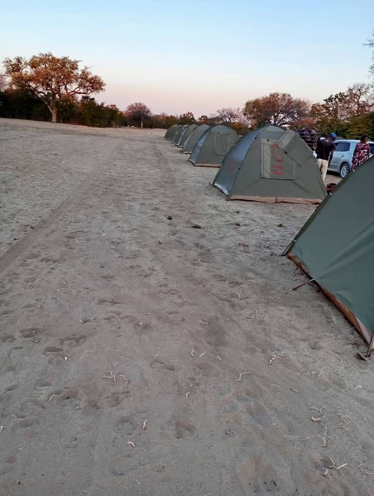 Row of tents on the pans